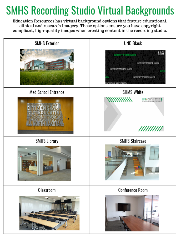 SMHS Recording Studio Background Options