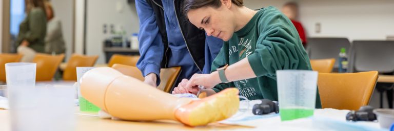 PA student working in lab