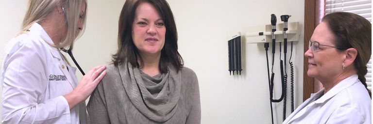 PA student gaining clinical experience