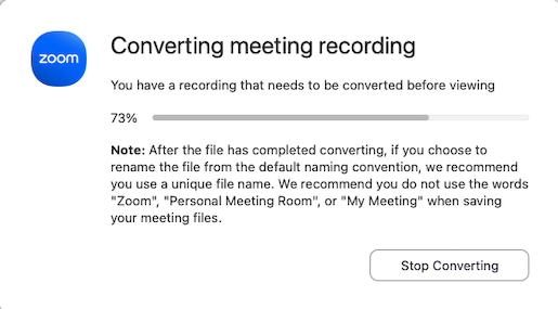 converting a zoom meeting image