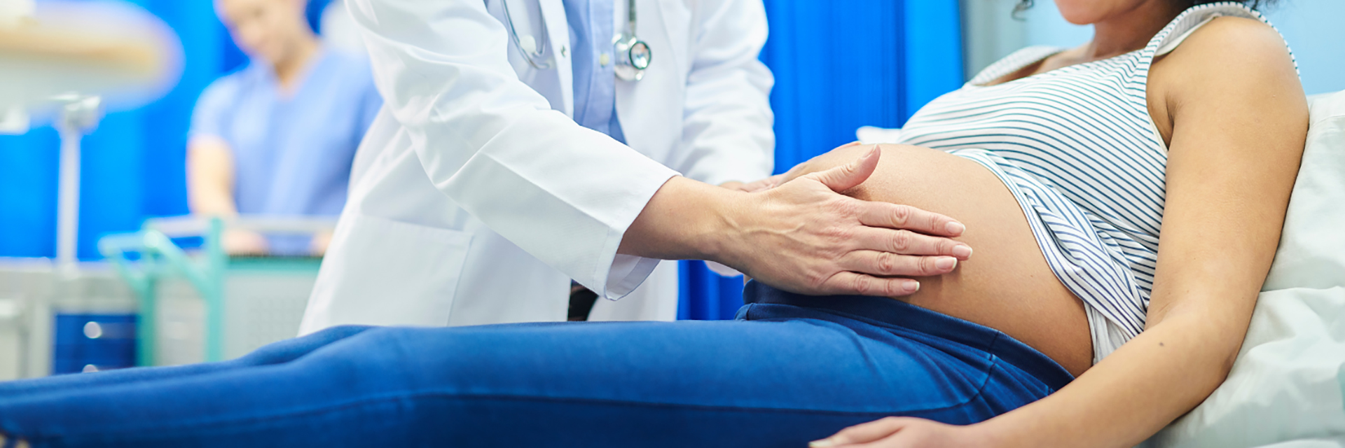 A pregnant woman in a medical clinic